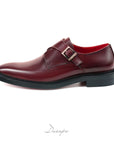Burgundy Shiny Single Monk Strap Shoe D1267