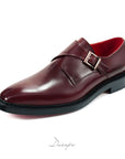 Burgundy Shiny Single Monk Strap Shoe D1267