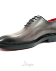Burnished Grey Leather Oxford Shoes D1269