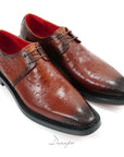 Burnished Brown Textured Ostrich Oxford D1275