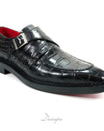 Elegant Black Crocodile Single Monk D1282