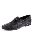 Sleek Black Crocodile Loafers D1289