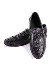 Sleek Black Crocodile Loafers D1289