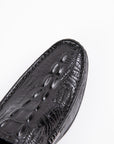 Sleek Black Crocodile Loafers D1289
