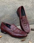 Elegant Embossed Crocodile Loafers D1292