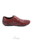 Luxury Burgundy Crocodile Driver Shoe D1293