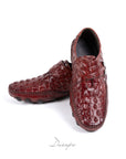 Luxury Burgundy Crocodile Driver Shoe D1293