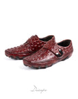 Luxury Burgundy Crocodile Driver Shoe D1293