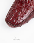 Luxury Burgundy Crocodile Driver Shoe D1293