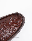 Brown Textured Crocodile Loafers D1294