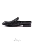 Classic Black Woven Loafer Mule D1295