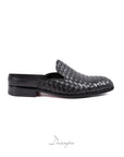 Classic Black Woven Loafer Mule D1295