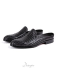 Classic Black Woven Loafer Mule D1295