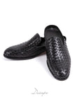 Classic Black Woven Loafer Mule D1295