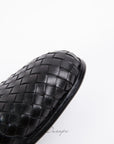 Classic Black Woven Loafer Mule D1295
