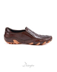 Luxury Brown Croc Driving Loafers D1296