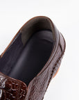 Luxury Brown Croc Driving Loafers D1296