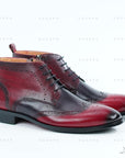 Ducapo Dark Red Ankle Boots