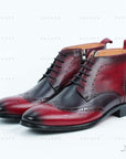 Ducapo Dark Red Ankle Boots