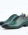 Ducapo Black Striped Green Oxfords