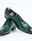 Ducapo Black Striped Green Oxfords