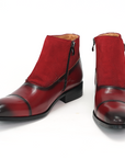 Ducapo Cherry Red Suede and Leather Boots