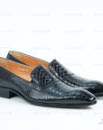 Ducapo Black Texture Loafers