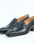 Ducapo Black Texture Loafers