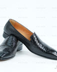 Ducapo Black Texture Loafers