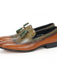 Ducapo Dual Shade Olive Elegance Loafers