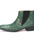 Ducapo Forest Green Croc Chelsea Boots