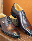 Ducapo Reddish Brown Luxury Straight Tip Oxfords