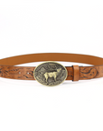 Western Cowboy Buckle Leather Belt B5005