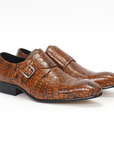 Ducapo Alligator Embossed Monk Straps