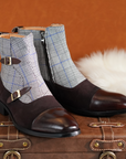 Ducapo Gentlemen Plaid Boots