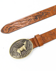 Western Cowboy Buckle Leather Belt B5005