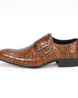 Ducapo Alligator Embossed Monk Straps