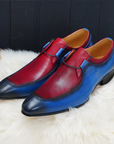 Ducapo Scarlet and Navy Two-Tone Derby Shoes