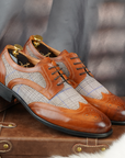 Ducapo Plaid Panel Elegant Shoes