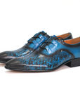Ducapo Vintage Deep Sky Blue Derby Shoes