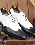 Ducapo White Black Brogue Oxfords