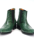 Ducapo Forest Green Croc Chelsea Boots