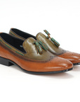 Ducapo Dual Shade Olive Elegance Loafers