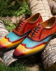 Ducapo Colorful Painted Dress Shoes