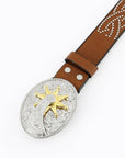 Western Cowboy Buckle Leather Belt B5012