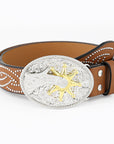 Western Cowboy Buckle Leather Belt B5012