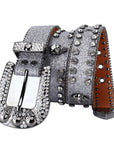 Punk Riveted Rhinestone Belt B4024