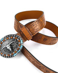 Western Cowboy Buckle Leather Belt B5002