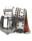 Punk Riveted Rhinestone Belt B4044