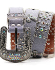Punk Riveted Rhinestone Belt B4039